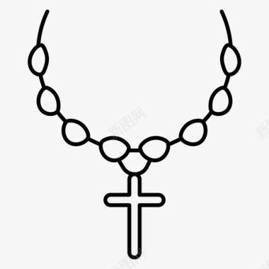 项链十字架珠宝图标