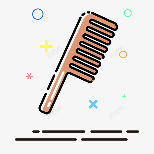 梳子svg_新图网 https://ixintu.com 梳子 多色 可爱 圆润 精美