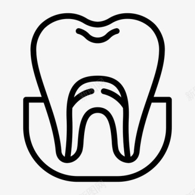 牙根牙科牙医图标