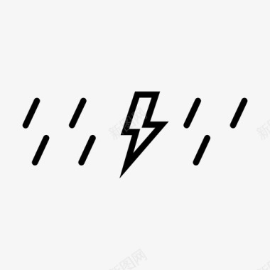 雷雨闪电雨图标