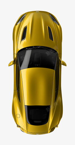 黄色俯视汽车素材