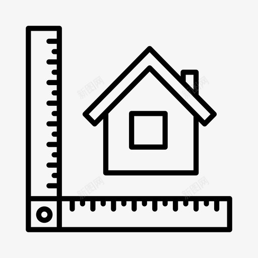 房屋尺寸建筑师建筑svg_新图网 https://ixintu.com 房屋 尺寸 建筑师 建筑 测量 尺子 房地产