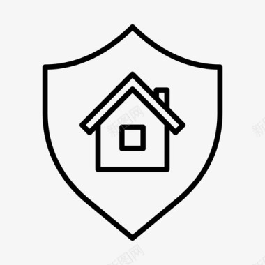 房屋保险保护房地产图标