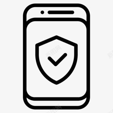 智能手机保护数据保护移动安全图标