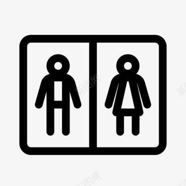 厕所标志牌洗手间浴室洗漱用品001线图标