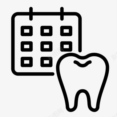 牙医预约检查时间表牙科图标