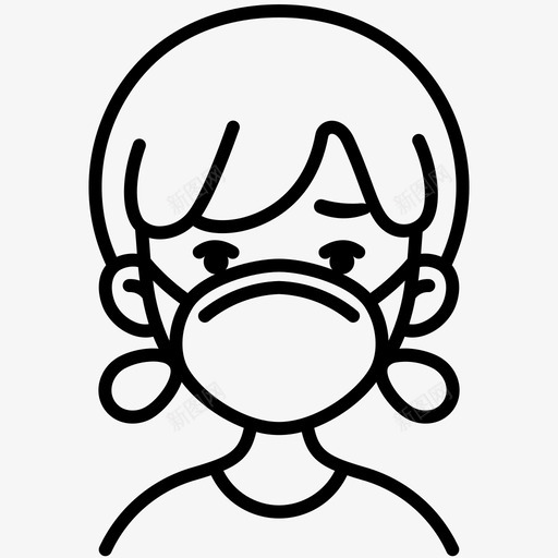 病毒防护过敏发烧svg_新图网 https://ixintu.com 病毒 防护 过敏 发烧 流感 女孩 孩子 空气污染