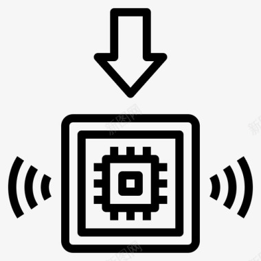 数字传感嵌入式传感器电子芯片图标