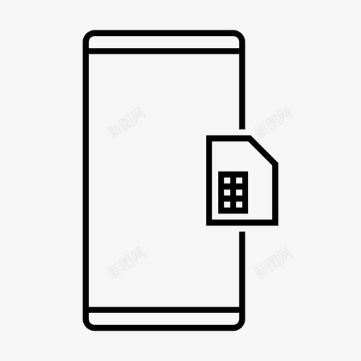 sim卡连接svg_新图网 https://ixintu.com 移动 连接 网络电话 设备 功能 概述