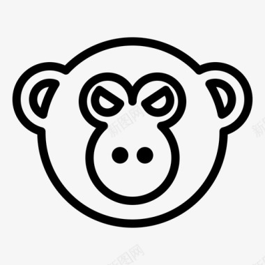 愤怒表情符号猴子图标