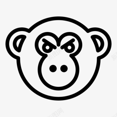 愤怒表情符号猴子图标