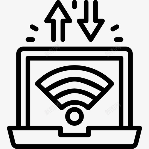 wifi数字游牧民生活方式svg_新图网 https://ixintu.com 数字 游牧民 生活方式 网络 无线 轮廓 图标