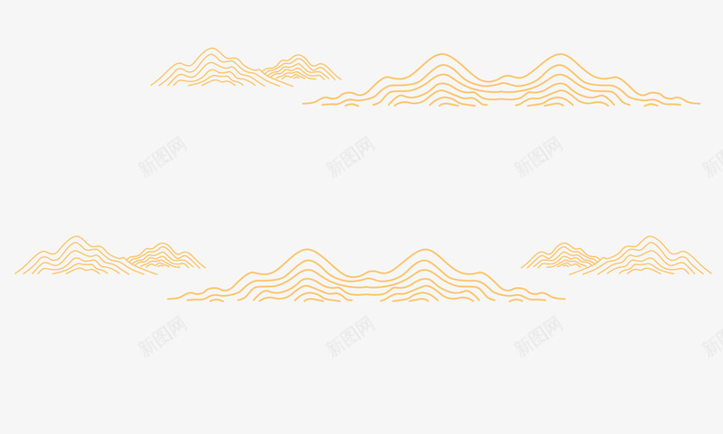 线条山新国风png免抠素材_新图网 https://ixintu.com 线条山 新国风 国风