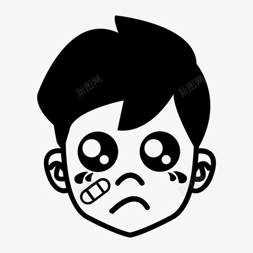 悲伤的男孩哭泣表情符号svg_新图网 https://ixintu.com 悲伤 男孩 哭泣 表情 符号 孩子们