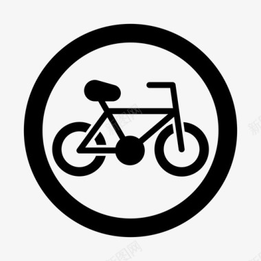 自行车标志航班旅游图标
