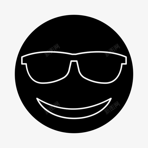 太阳眼镜头像表情脸svg_新图网 https://ixintu.com 太阳 眼镜 表情 笑脸 头像 微笑