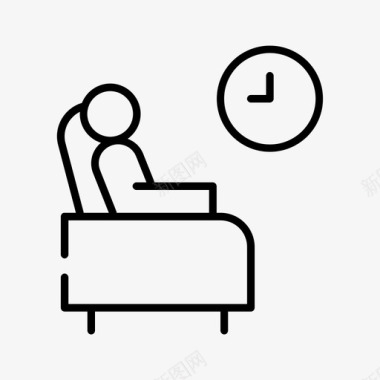 候机室扶手椅时钟图标