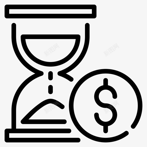 时间就是金钱美元沙漏svg_新图网 https://ixintu.com 时间 就是 金钱 美元 沙漏 金融