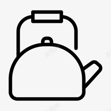 茶壶热水器水图标