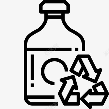 可重复使用的瓶子污染塑料图标