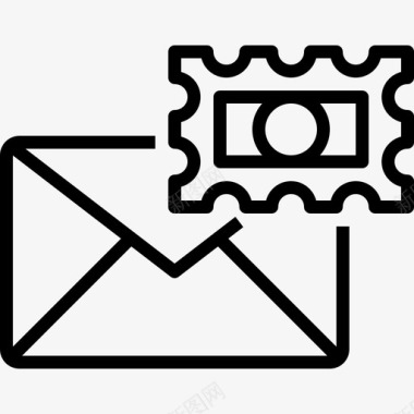 电子邮件和邮票信件消息图标