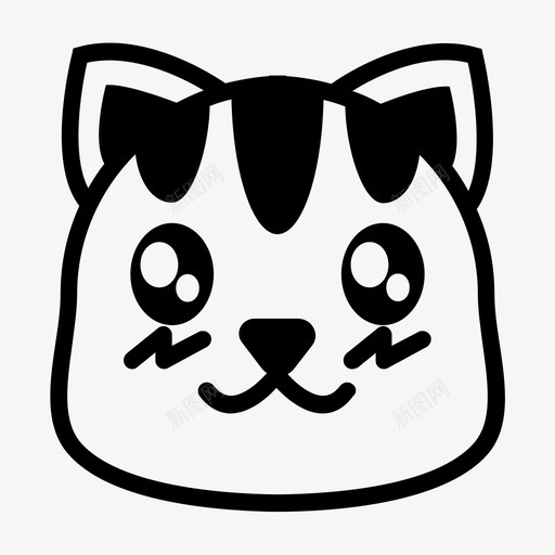 可爱的猫表情符号快乐svg_新图网 https://ixintu.com 爱的 可爱 表情 符号 猫可 快乐 笑脸