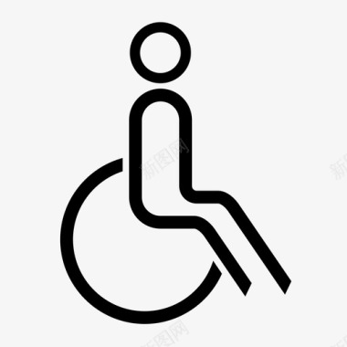 无障碍轮椅指路标志图标图标