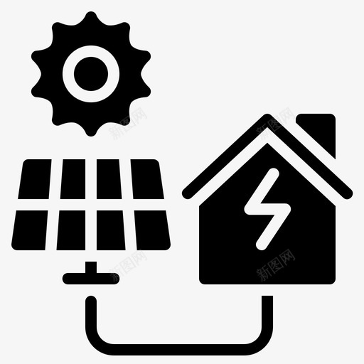 太阳能板家庭太阳能svg_新图网 https://ixintu.com 太阳能 家庭 能源 雕文