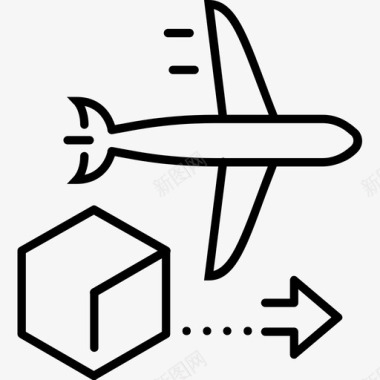 空运飞机包裹图标