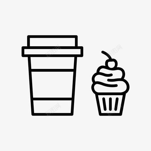 采购产品咖啡和杯蛋糕咖啡和杯蛋糕樱桃svg_新图网 https://ixintu.com 蛋糕 咖啡 采购 产品 樱桃 松饼 甜点
