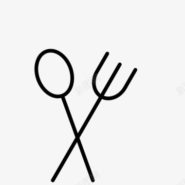 采购产品匙和叉子匙和叉子餐具图标