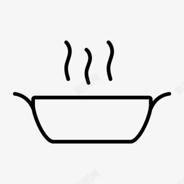 热的食物烹饪锅图标