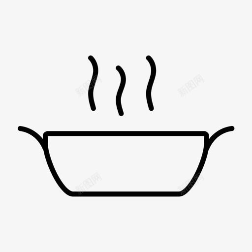 热的食物烹饪锅svg_新图网 https://ixintu.com 食物 烹饪 蒸汽 线图 图标