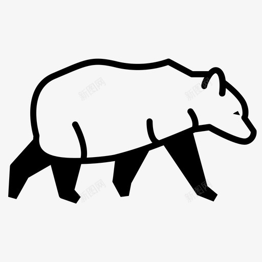 熊动物棕色svg_新图网 https://ixintu.com 动物 熊动物 棕色 灰熊 极地 侧视图