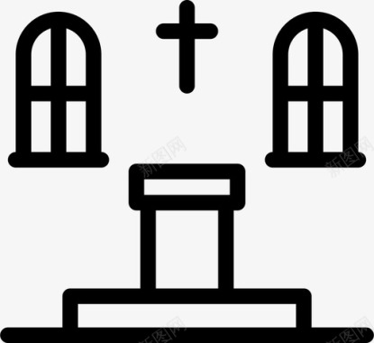 祭坛基督教教堂图标