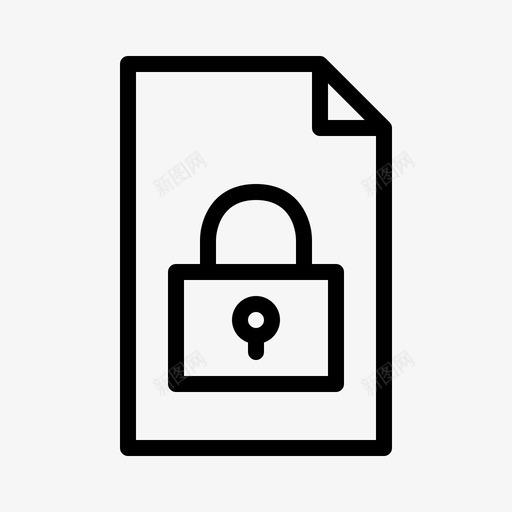 锁文件纸张svg_新图网 https://ixintu.com 文件 纸张 安全