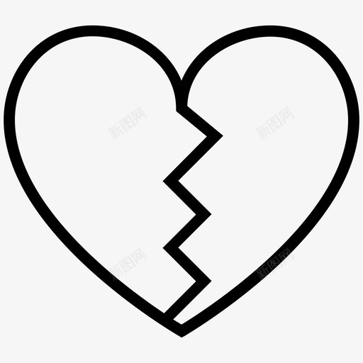 不喜欢心心碎svg_新图网 https://ixintu.com 不喜 不喜欢 欢心 心碎 界面 形状 基本 图标