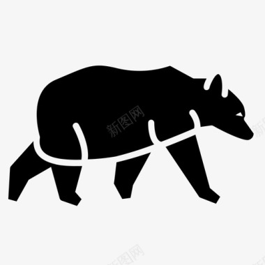 熊动物棕色图标