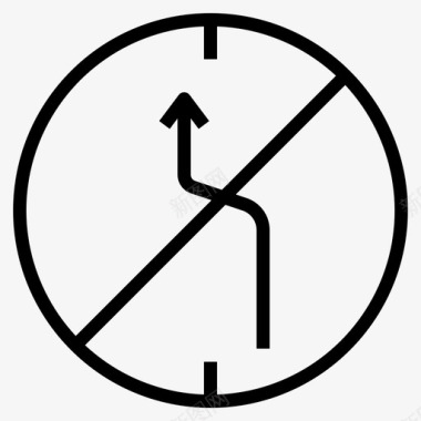 禁止换左车道法律禁止换图标