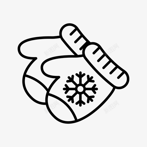 冬季手套圣诞节手svg_新图网 https://ixintu.com 冬季 手套 圣诞节 手雪 轮廓
