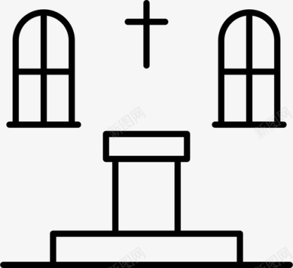 祭坛基督教教堂图标