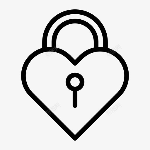挂锁心钥匙svg_新图网 https://ixintu.com 挂锁 钥匙 爱爱 爱的 轮廓