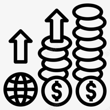利润增长互联网图标
