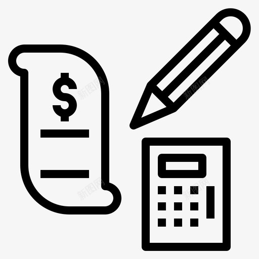 预算计算器钱svg_新图网 https://ixintu.com 预算 计算器 钱笔记 笔记 铅笔 财务 计划