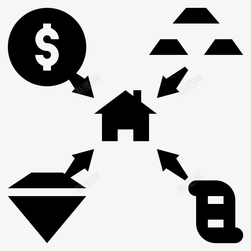 收益钻石黄金svg_新图网 https://ixintu.com 收益 钻石 黄金 金钱 纸币 房产 投资 铭文