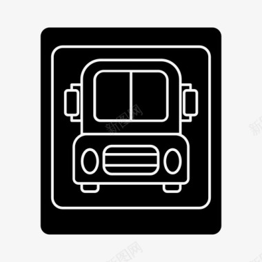 巴士标志航班旅游图标