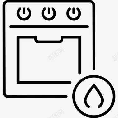 煤气灶火厨房图标