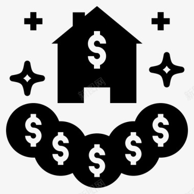 财产房子金钱图标