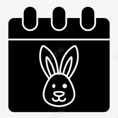 兔子日历复活节复活节兔子图标