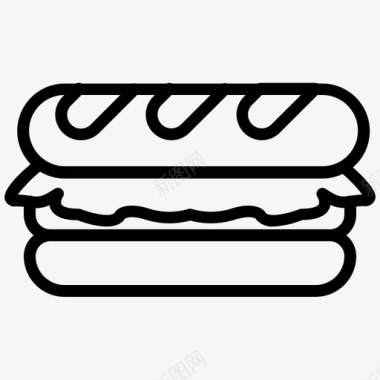 三明治快餐汉堡包图标
